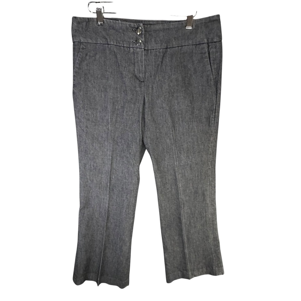Sandro Sportswear Wide Leg Pants Women 10 Black Stretch Denim Classic Career Y2K